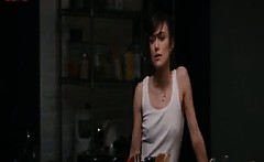 Keira Knightley hard nipples poking through some white tank