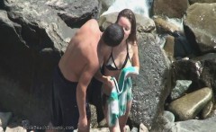 Spying camera films wild beach hookup