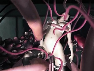 3D Tentacles Destroying a Teen Pussy!