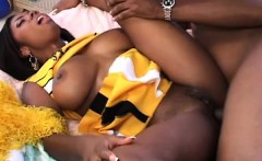 Big Breasted Ebony Cheerleader Has A Black Man Fulfilling Her Desires