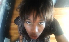 Cumming On A Black Cougar's Cute Face