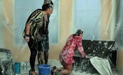 Mommy Cleans Up Messy Babe Girl In The Bathtub