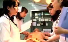 Lustful Japanese doctors putting their hands to work on a t