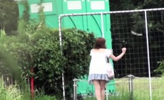 Japanese hottie urinating