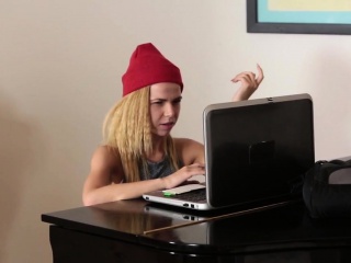Petite teen takes black