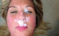 Sexy blonde MILF Heidi enjoys a facial cumshot