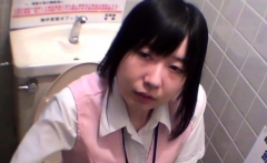 Asian teen pees in toilet