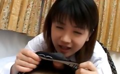 Asian Schoolgirl Gives A Blowjob