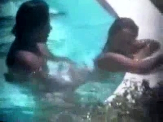 Hot brunette caught fucking in the hotel pool by a peeper