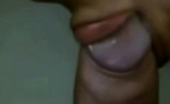 Girl's blowjob closeup