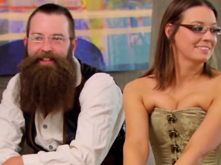 Interracial couples arrive at a TV show.