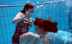 Dashka and Vesta underwater teens