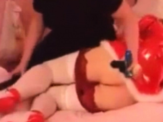 Ramming the ass of my christmas sissy