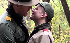 Hot Legrand Wolf barebacks cute Scout Ian Levine in forest