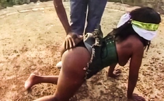 Public outdoor african ebony domination