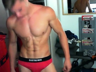 Beautiful Twink strips on webcam