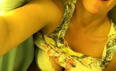 Big boob brunette masturbates on webcam