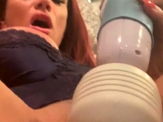 Violet lovely amateur redhead woman toying