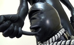 Latex fetish femdom bdsm anal strap on pain