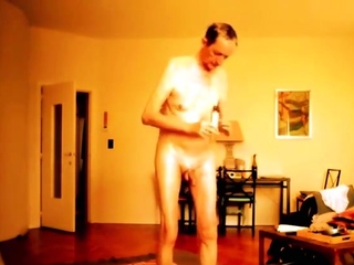 Amateur straight dude jerked off by gay