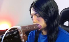 Tan Stud Gives A Pov Blowjob To His Big Cock