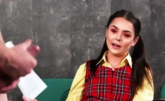 Uniform upskirt voyeur giving JOI