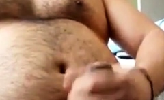 Fat Bear Jacks Off During a Massage