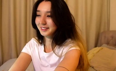 Asian Sweet Teen black sock masturbation