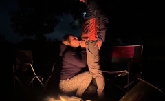 Rough Sex in a Public Park - Big Tits Exposed by the Fire!