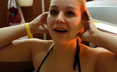 Small titted brunette amateur anal nailed at home