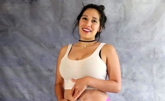 Chubby Brunette Big Boobs Dildo Masturbation