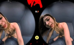 Pretty busty blonde teen babe masturbating