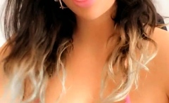 Big boob brunette masturbates on webcam