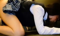 [No uniform costume] Awkward sex and untrimmed hairy pu