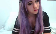 Webcam Teen masturbates and pretends you came in her mouth