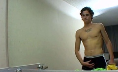 Joey Steels Flaunts His Body And Strokes His Big Cock