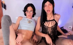 Two sexy naughty femboys sucking and jerking their cock