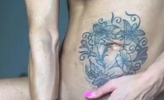 Small titted Briana toying herself poolside
