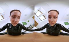 German babe pov in latex suit