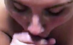 Mature brunette amateur giving a great POV blowjob