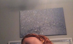 Violet lovely amateur redhead woman toying