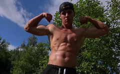 Sexy muscle teen body and jerking off