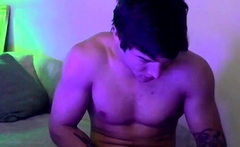 Jock Flaunts His Abs While Wanking