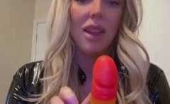 Blonde With Natural Big Boobs Loves Putting A Toy In Her