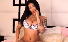 Busty brunette with big boobs rides cock