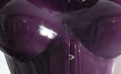 two women fetish latex asslicking and anal mff