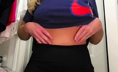 Blonde fetish slut in lingerie dances