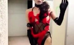 Asian Crossdresser Twink Strokes Solo