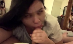 Sucking Him Off Pov - Amateur Blowjob Video
