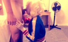 Harley Quinn Crossdresser Blowjob And Swallow